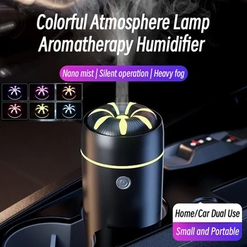 Автомобильный Ароматерапевтический диффузор с ароматом эфирного масла USB Mini Ультразвуковой Увлажнитель воздуха со светодиодной подсветкой Диффузор ароматического увлажнителя