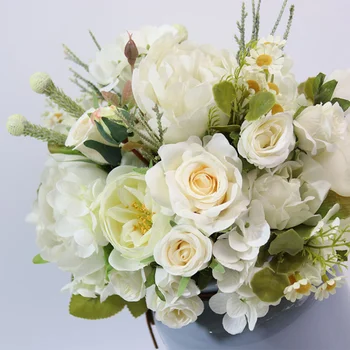 Свадебные аксессуары из белых искусственных цветов, свадебный букет, искусственные розы, аксессуары для букета невесты