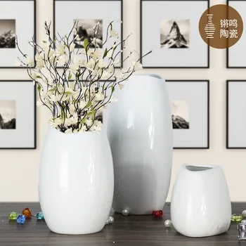 Простая мини-ваза, современные керамические вазы для цветов, белый и синий цветочный горшок