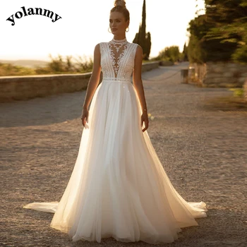 YOLANMY 1 Сказочные Свадебные Платья Aline Для Свадебных Торжеств, Сшитые На Заказ Vestidos De Novia Brautmode