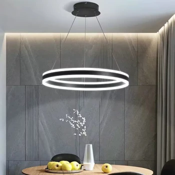Современная светодиодная круглая потолочная подвесная лампа для внутреннего освещения, Простая круглая Лампа для кухни, гостиной, столовой, Спальни, Украшения дома