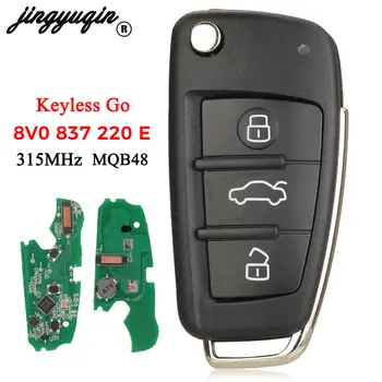 jingyuqin 8V0 837 220 E Keyless Go 315 МГц MQB48 Чип для Audi A3 S3 2012-2017 Флип Умный Дистанционный Автомобильный Ключ 3 Кнопки Fob 8V0837220E