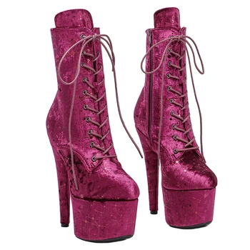 Leecabe WireRED 17 см/7 дюймов, обувь для танцев на шесте, сапоги на платформе и высоком каблуке, ботинки для танцев на шесте