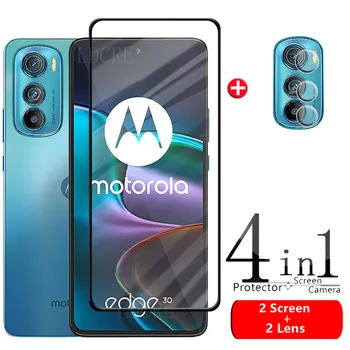 4-в-1 Для Motorola Moto Edge 30 Стекло Для Moto Edge 30 Закаленное Стекло Полное покрытие Экрана Протектор Для Moto Edge 30 Стекло объектива