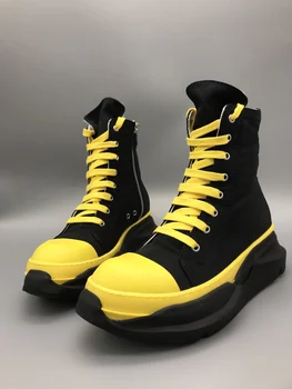 Мужские Ботинки RICK на подошве, Обувь для пары, Черно-желтая Обувь Rick Board, Уличная Обувь Owens, Мужские И Женские Повседневные Кроссовки