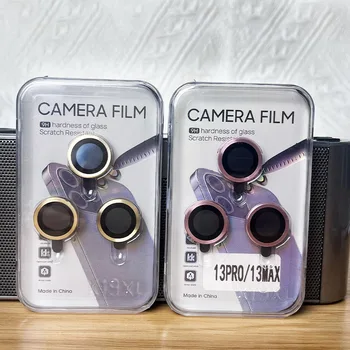 100шт 3D Защитная пленка для объектива камеры с полным покрытием для iPhone 11 12 PRO MAX Аксессуары Прозрачная камера с закаленным металлическим кольцом