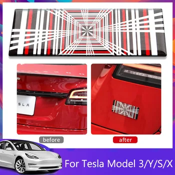 Наклейка в клетку Model3 для автомобиля Tesla Model 3 Y S X Accessories 2023 Новая Автомобильная Эмблема Значок Наклейки с Логотипом Детали интерьера ModelY ModelS