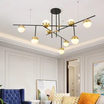 Современный Дизайн, светодиодная люстра в Скандинавском стиле Для гостиной, столовой, кухни, Спальни, Подвесной светильник, Стеклянный шар, Подвесной светильник G9