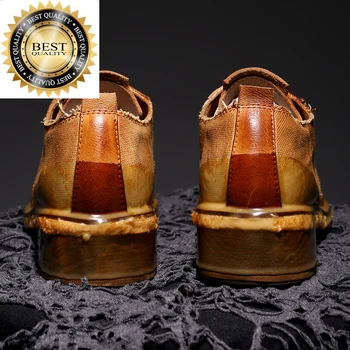Оригинальный дизайн, Весенне-летние мужские модельные туфли с круглым носком, мужские Галоши в деловом стиле Дерби, Размер Оверсайз 38-46