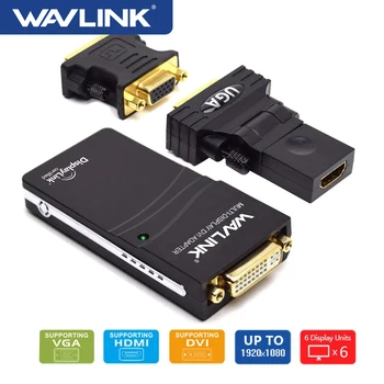Wavlink USB 2.0-VGA/DVI/HDMI-Совместимый Видеоадаптер с несколькими мониторами В расширенном/Зеркальном режиме отображения Для Windows Mac OS