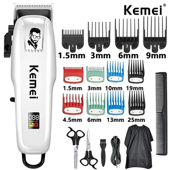 Профессиональная машинка для стрижки волос Kemei, Перезаряжаемый Триммер для волос Для мужчин, Бритва, Машинка для стрижки волос, Парикмахерские аксессуары, Режущая машина