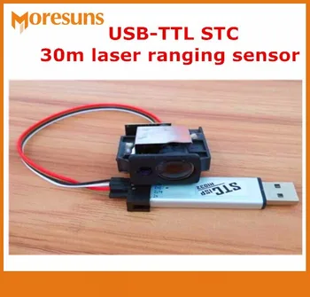Быстрая бесплатная доставка OEM USB-TTL STC 30m лазерный дальномер/модуль лазерного дальномера, промышленный лазерный сенсорный модуль