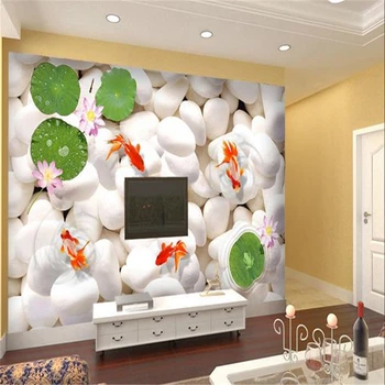 beibehang Пользовательские обои 3d стереоскопический лотос ТВ фон обои гостиная спальня фрески papel de parede infantil