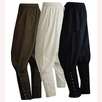 Пиратские штаны для мужчин, Косплей, Ренессанс, Средневековые готические брюки, Костюм пирата, брюки для мужчин, Плюс Размер 3XL