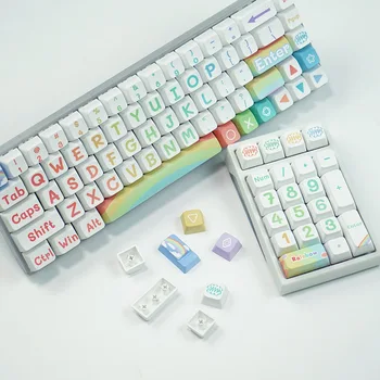 Набор клавишных колпачков Rainbow Themed Color 125 из материала MDA Profile PBT с Термосублимируемыми Печатными Колпачками для механических клавиатур