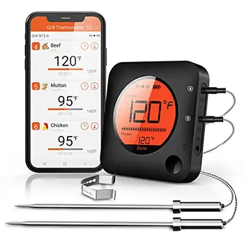 Bluetooth Термометр Беспроводной Термометр для мяса Беспроводной цифровой термометр для гриля с 6 температурными датчиками Большой ЖК-дисплей