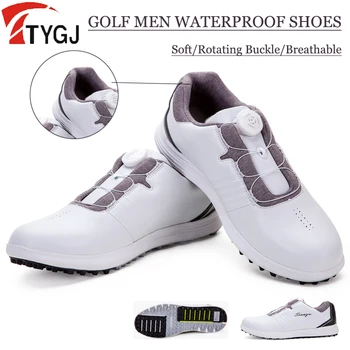Мужская обувь для гольфа TTYGJ, Водонепроницаемые мужские кроссовки для гольфа, Дышащая повседневная спортивная обувь, Обувь с противоскользящими шипами, Быстрая шнуровка