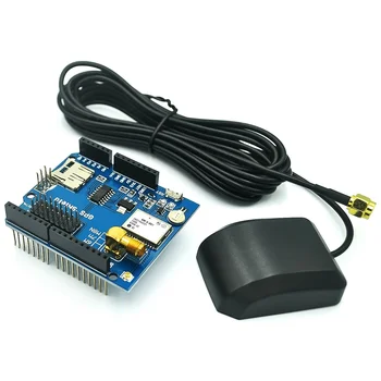 GPS Щит Плата расширения GPS записи GPS модуль с SD слотом для карты с антенной для Arduino для UNO R3