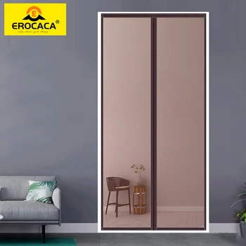 Магнитный Дверной экран EROCACA, Очень высокая Москитная сетка, Изготовленная на заказ Сетка от насекомых, Автоматическая закрывающаяся Занавеска, Применимая к стеклянной двери