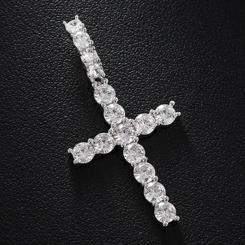 BOEYCJR Серебро 925 пробы D цвет 6.7ct 5 мм Муассанит VVS1 Крест Хип-Хоп Кулон Ожерелье для Мужчин
