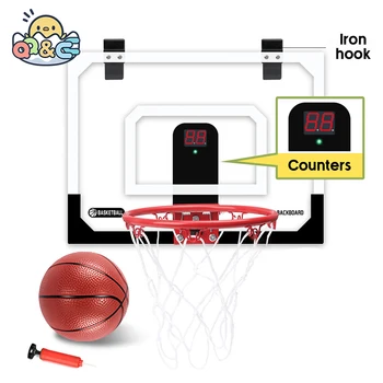 Баскетбольное кольцо для детей и взрослых Мини с электронным табло, Подвесное настенное крепление, Спортивная обучающая игра, игрушки для детей