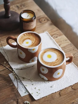 Ins стильная мультяшная японская кружка, ручная роспись, яйцо-пашот, керамическая чашка, кружки для домашнего офиса, чай, вода, молоко, кофейная чашка