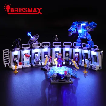BriksMax Комплект светодиодной подсветки для бронированного зала Тони Старка, строительные блоки, совместимые с 76125