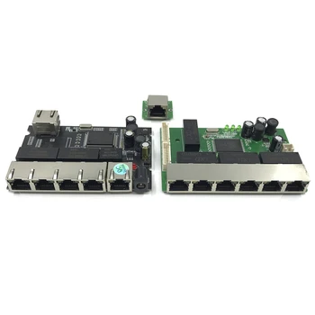 OEM PBC 8-портовый Гигабитный коммутатор Ethernet 8-Портовый met 8-контактный разъем 10/100/1000 m концентратор 8-портовый разъем питания Печатная плата OEM schroef gat
