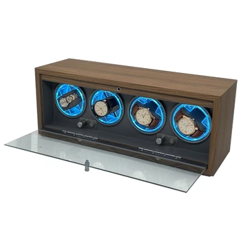 Роскошная Деревянная коробка Для Намотки часов Автоматическая коробка для часов с питанием от USB Подходит для механических часов Коробка с бесшумным автоматическим вращением