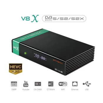 GTMEDIA V8X DVB-S2 Цифровой Спутниковый Ресивер H.265 DVB S2 S2X Декодер Встроенный Wifi Поддержка TNTsat Слот для карт CCCAM Телеприставка
