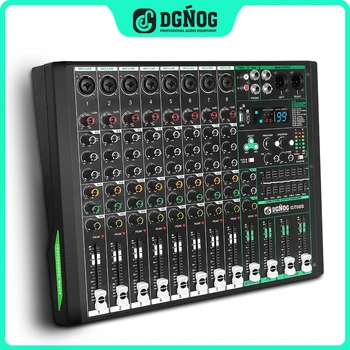 DGNOG GT80S 8 Моноканальный Аудиомикшер 99 Эффектов 7 Полосный Эквалайзер 48 В DJ Микшерный Пульт USB Запись Bluetooth Звуковой стол для сцены