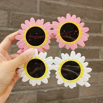 Солнцезащитные очки для вечеринок, Милые солнцезащитные очки с цветком Маргаритки, Забавные очки для костюмированной вечеринки, детские фотоаксессуары
