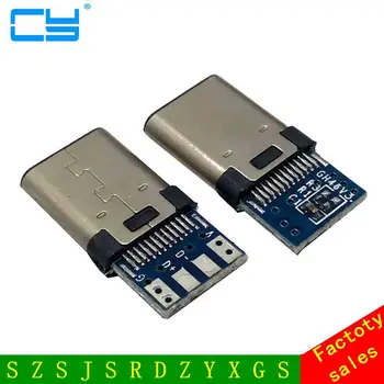 10шт DIY OTG USB-3.1 Сварочный Штекер USB 3.1 Type C Разъем с Разъемами для печатных плат Терминалы Линии передачи данных для Android