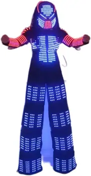 Светодиодный костюм робота, светодиодный костюм робота, куртка робота, одежда рейнджеров на ходулях, светящиеся костюмы