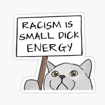 Расизм-это маленький Член, энергетический кот, 5 шт., автомобильные наклейки для украшения багажа, Мультяшный Забавный холодильник, ноутбук, художественное оформление детской комнаты