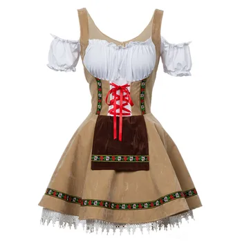 Плюс Размер, Высококачественный Традиционный немецкий костюм Девушки с пивом, Баварское платье для вечеринки на Октоберфесте, Платье для Косплея на Хэллоуин