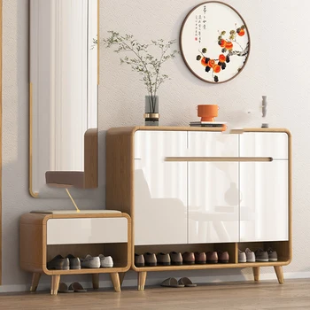 Маленькие вертикальные современные шкафы для обуви скандинавского деревянного дизайна, минималистичные шкафы для хранения обуви, Бесплатная доставка, Мебель Schoenenkasten