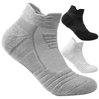 Однотонные утепленные Мужские Носки для Бега, футбола, Баскетбола, Дышащие Спортивные короткие Носки, Утепленный Материал, мягкий дышащий