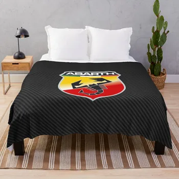 Покрывало с логотипом Abarth из углеродного волокна, хлопчатобумажное вязаное одеяло, декоративное покрывало, гигантское одеяло для дивана