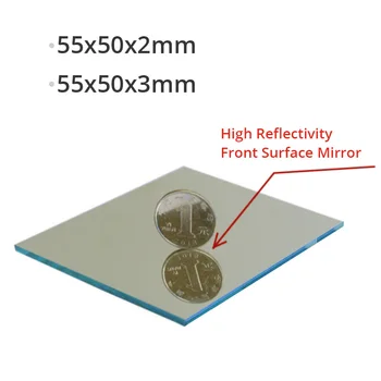 55x50x2 мм Оптический Отражатель Первой поверхности, Зеркало для проектора, Аксессуары для проектора DIY, Зеркала для передней поверхности с высокой отражающей способностью
