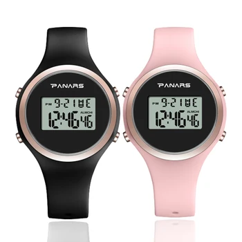 Электронные Часы Для Женщин PANARS Watch Розовый Черный Силиконовый Ремешок Платье Светодиодные Цифровые Наручные Часы Спортивные Часы Relogio Feminino