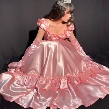 Элегантное Викторианское платье Для Дня Рождения, Женское Сказочное Корейское платье Kawaii, Винтажное Свадебное платье для вечеринки, женское Платье 2022, однотонное платье
