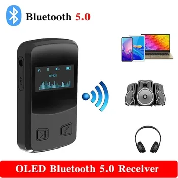 B31 OLED Дисплей Bluetooth 5,0 Беспроводной Аудиоприемник Адаптер Потоковой передачи музыки с микрофоном 3D Объемного Звучания Для Aux Автомобиля Домашнего Стерео
