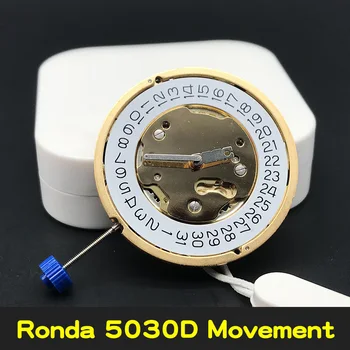 Оригинальный кварцевый часовой механизм Ronda Золото/серебро 5030/5030D 13 драгоценных камней, сменный аксессуар, встроенный аккумулятор