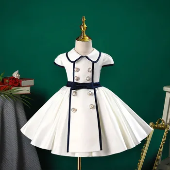 Корейская версия элегантного платья принцессы для девочек, Детское платье для крещения, Выпускной, День рождения, Рождественское вечернее платье для маленьких гостей