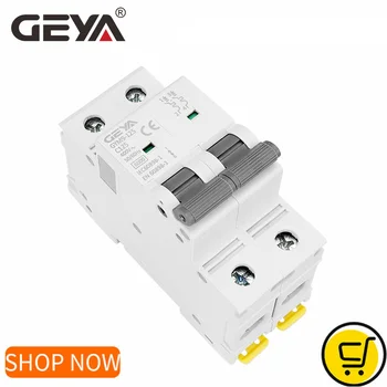 Мини-автоматический выключатель GEYA GYM9-125 DP MCB 80A 100A 125A переменного тока C кривой 2P Шириной 35,6 мм 400 В 6 КА