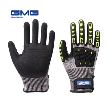 Перчатки с защитой от порезов, Масло для защиты от вибрации, GMG TPR, Защитные Рабочие перчатки С защитой От Порезов, Амортизирующая Механика, Ударопрочная
