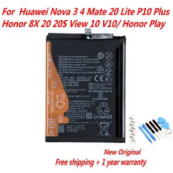 Оригинальный 3750 мАч HB386589ECW Аккумулятор Для Huawei Nova 3 4 Mate 20 Lite P10 Plus/Honor8X 20 20S View 10 V10/ Honor Play