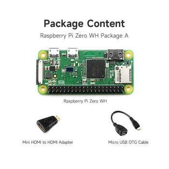 Комплект Raspberry Pi Zero WH (встроенные WiFi-разъемы с предварительной пайкой) с USB-концентратором или электронной бумагой 2,13 дюйма и основными компонентами