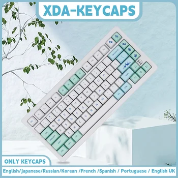 140 клавиш PBT Keycaps XDA Профиль ISO раскладка ИспанскийРусский Японский Корейский Французский колпачки для клавиш для механической клавиатуры Cherry MX